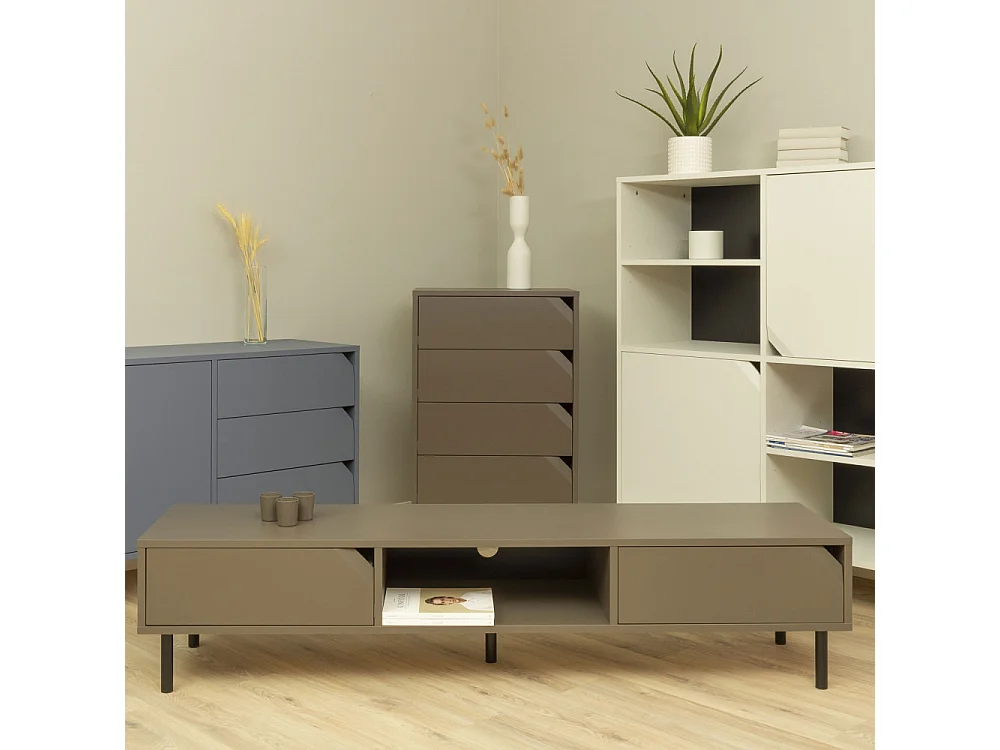Corner - Buffet 2 portes 3 tiroirs en bois L177cm : Couleur - Bleu marine