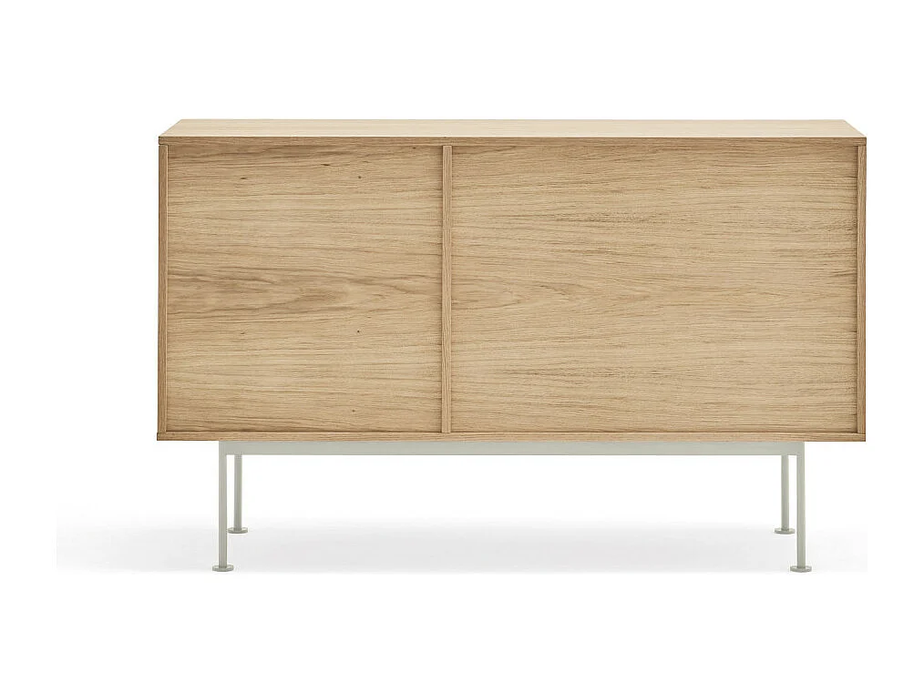 Yoko - Buffet 1 porte 3 tiroirs en bois L128cm : Couleur - Blanc