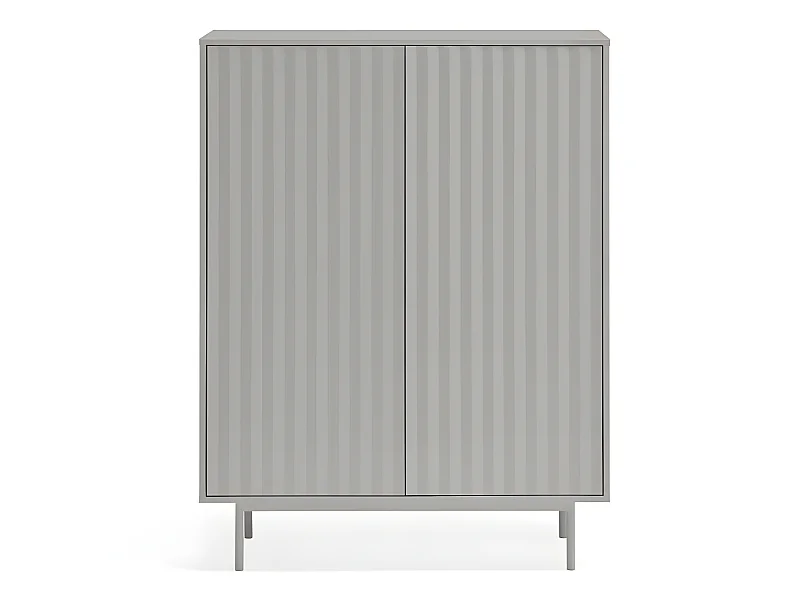 Sierra - Buffet haut en bois 2 portes 2 tiroirs : Couleur - Gris clair