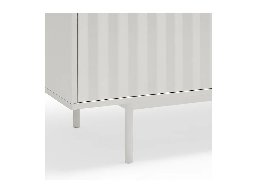 Sierra - Buffet en bois 4 portes 3 tiroirs L211cm : Couleur - Blanc