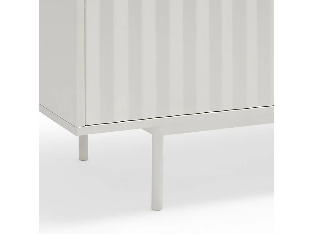 Sierra - Buffet en bois 4 portes 3 tiroirs L211cm : Couleur - Blanc