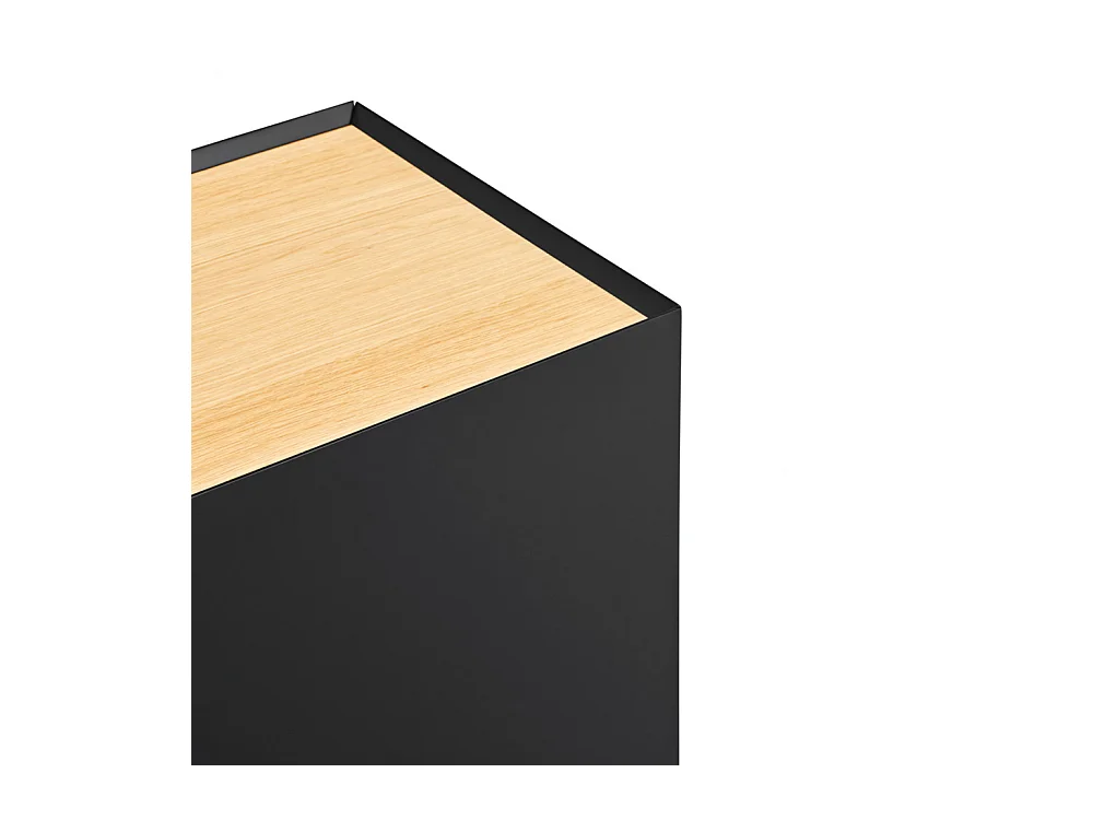 Arista - Buffet en bois 3 portes 3 tiroirs L110cm : Couleur - Noir