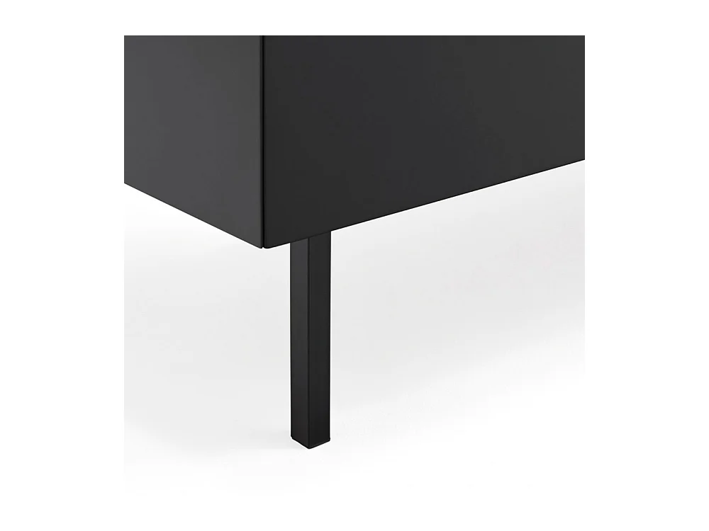 Arista - Buffet en bois 3 portes 3 tiroirs L110cm : Couleur - Noir