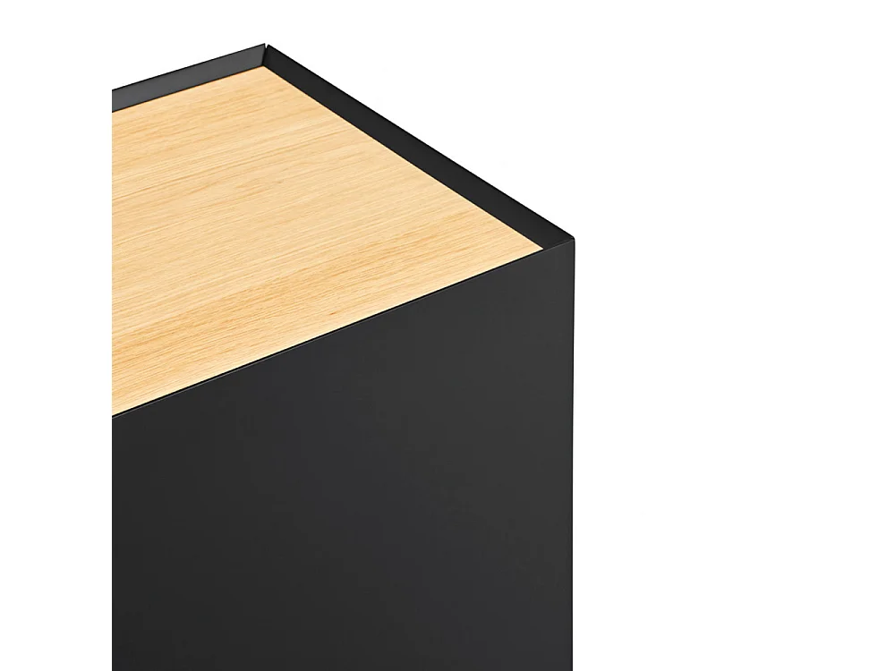 Arista - Buffet en bois 3 portes 3 tiroirs L110cm : Couleur - Noir