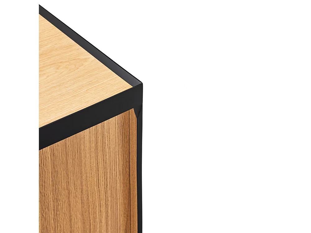 Arista - Buffet en bois 3 portes 3 tiroirs L110cm : Couleur - Noir