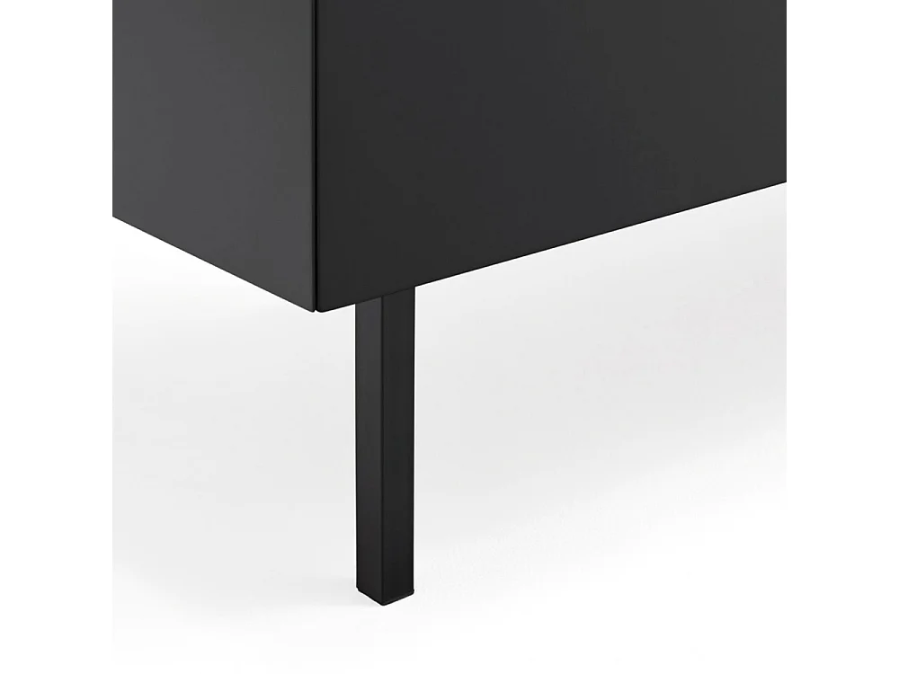 Arista - Buffet en bois 3 portes 3 tiroirs L110cm : Couleur - Noir