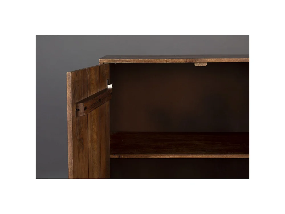 Saroo - Buffet 2 portes 2 tiroirs en bois et métal - Couleur - Bois foncé / noir