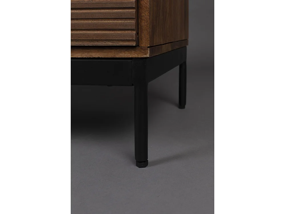 Saroo - Buffet 2 portes 2 tiroirs en bois et métal - Couleur - Bois foncé / noir