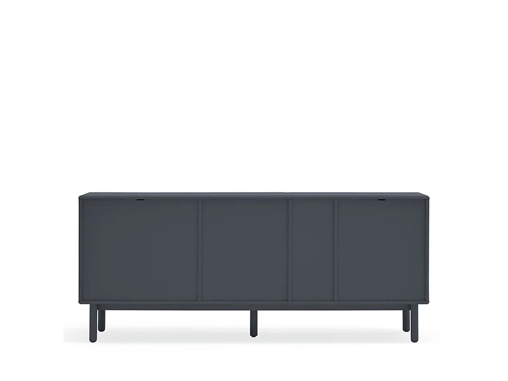 Corvo - Buffet 1 porte 6 tiroirs en bois L180cm : Couleur - Gris anthracite