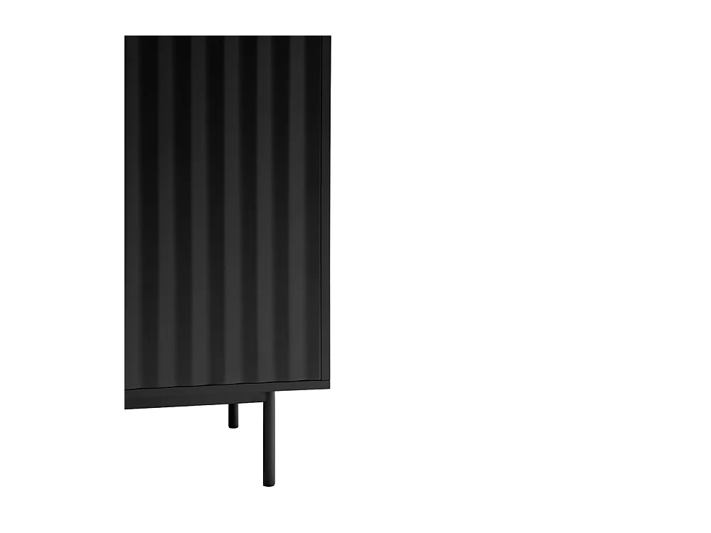 Sierra - Buffet haut en bois 2 portes 2 tiroirs : Couleur - Noir