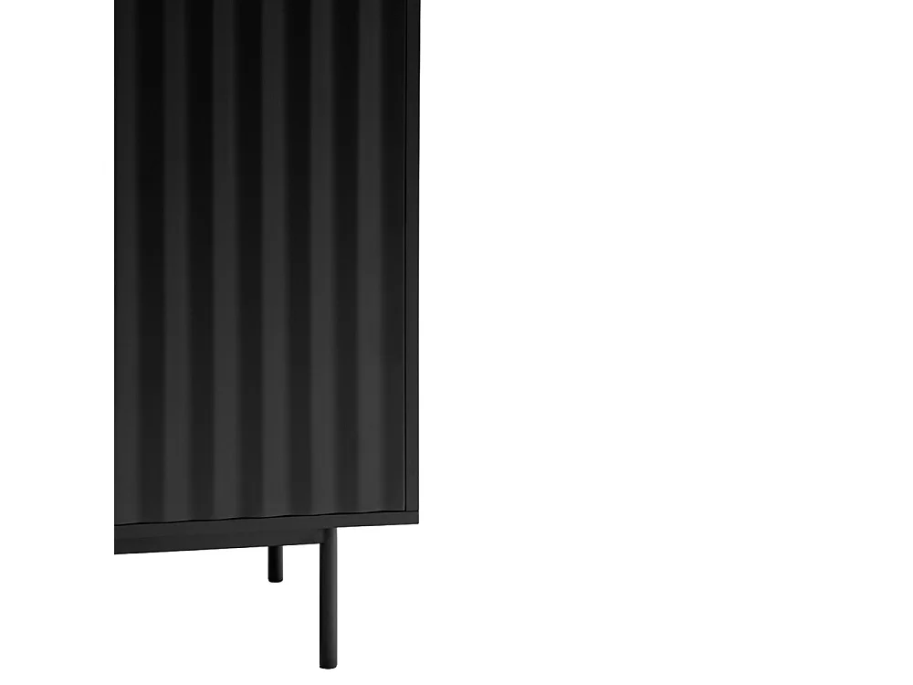 Sierra - Buffet haut en bois 2 portes 2 tiroirs : Couleur - Noir