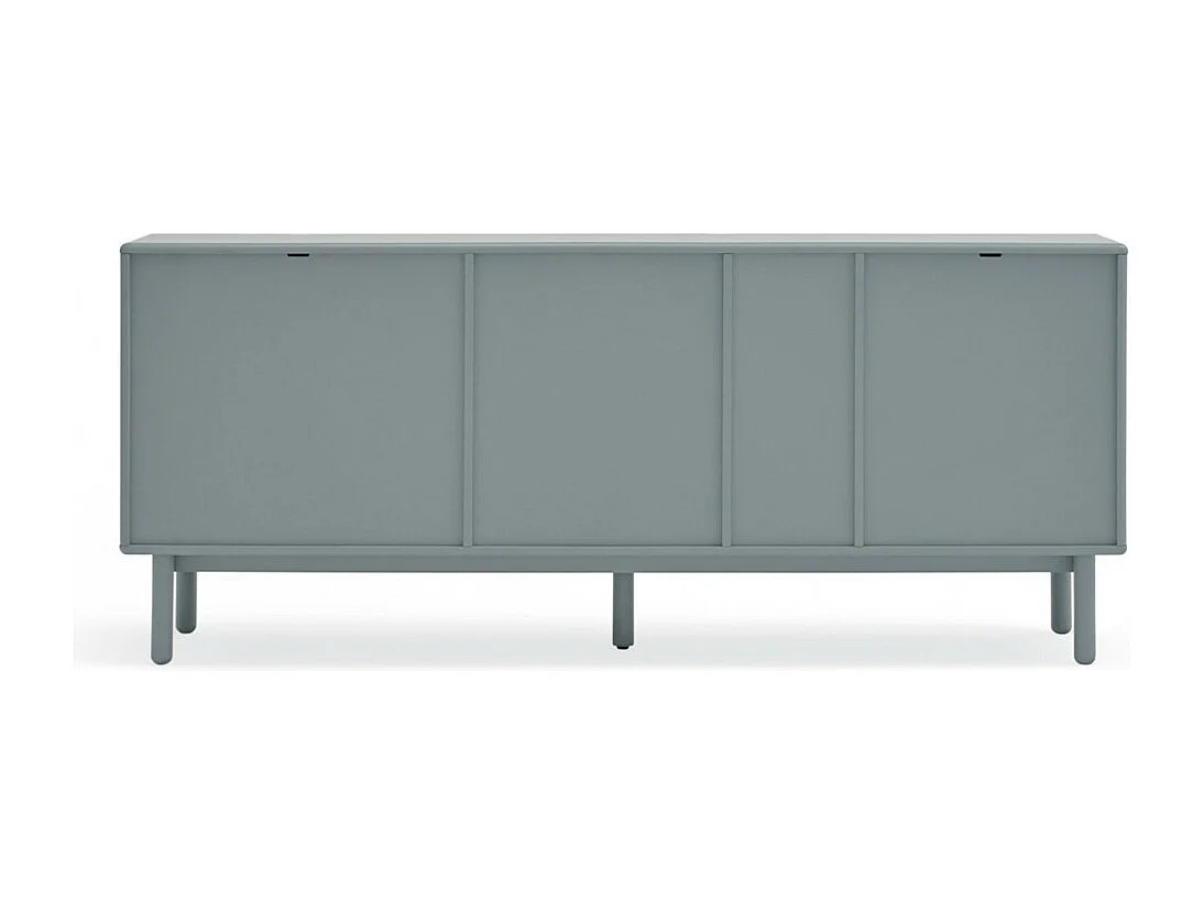 Corvo - Buffet 1 porte 6 tiroirs en bois L180cm : Couleur - Gris clair