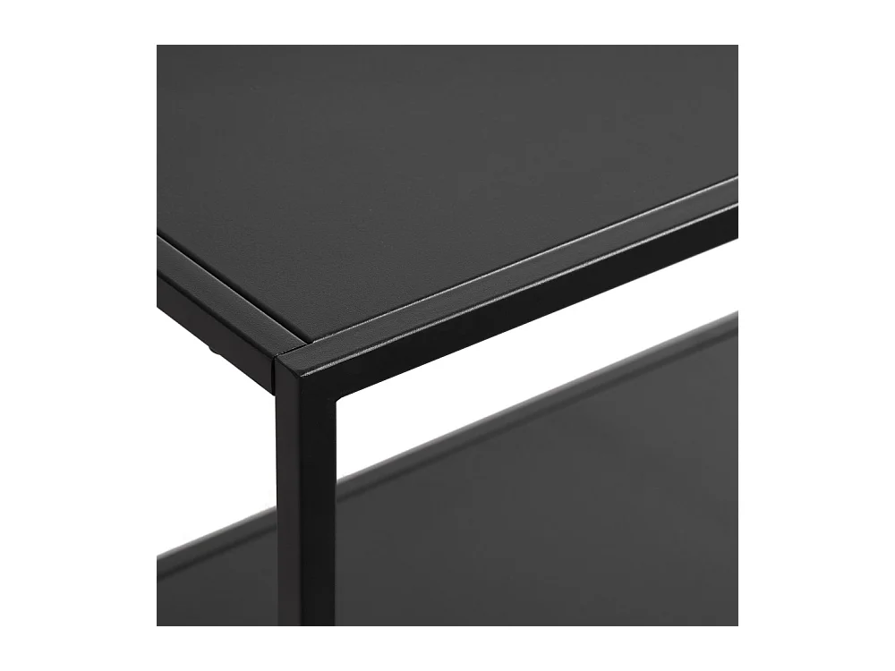 Abel - Buffet 2 portes, 2 niches en métal L100cm : Couleur - Noir