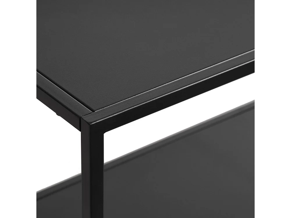 Abel - Buffet 2 portes, 2 niches en métal L100cm : Couleur - Noir