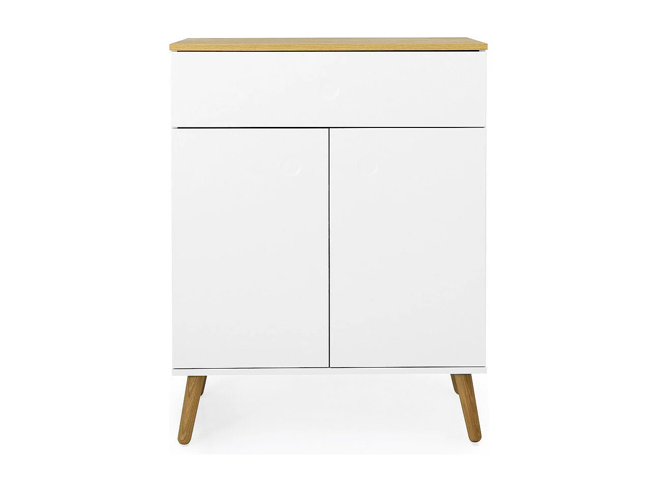 Dot - Petit buffet en bois 1 tiroir 2 portes L74cm : Couleur - Blanc
