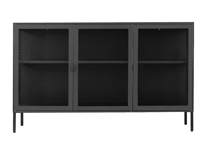 Brisbane - Buffet en verre et métal L140cm : Couleur - Noir