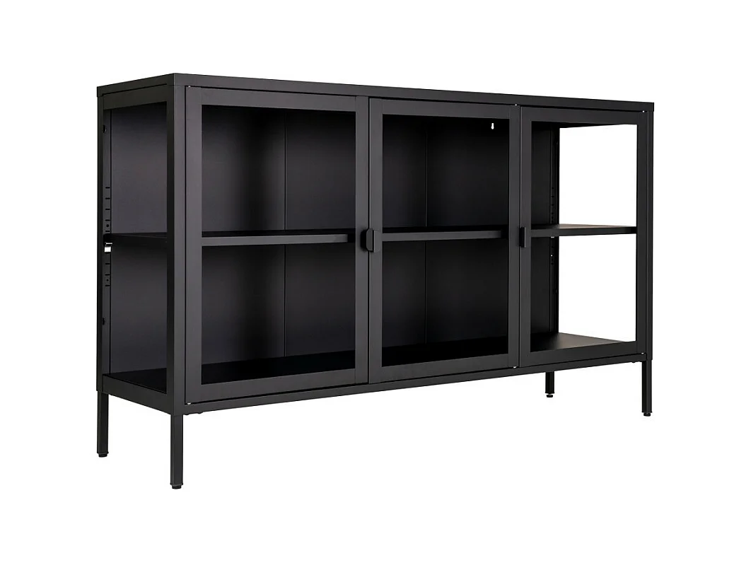 Brisbane Sideboard 3 Glastüren schwarz.