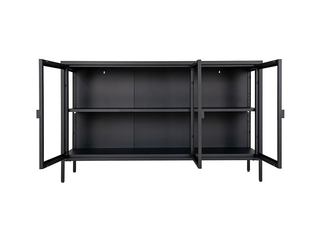 Brisbane Sideboard 3 Glastüren schwarz.