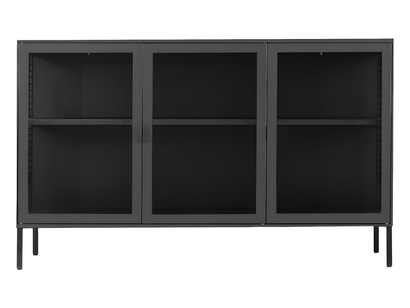 Brisbane Sideboard 3 Glastüren schwarz.