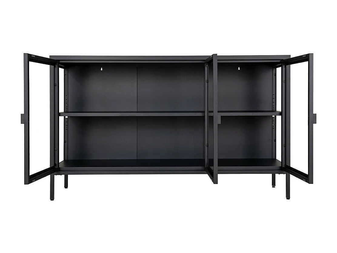 Brisbane dressoir 3 glazen deuren zwart.