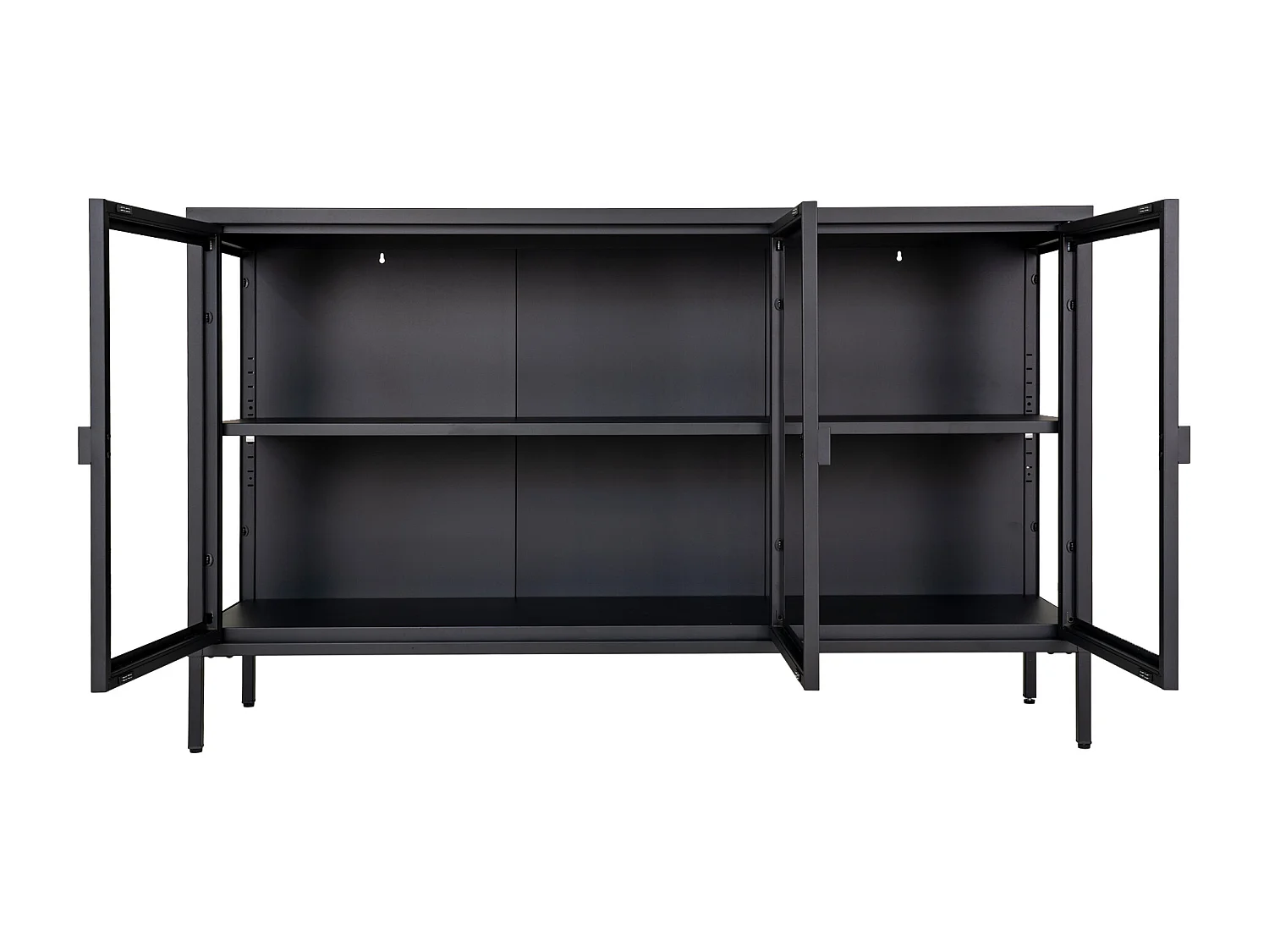 Brisbane Sideboard 3 Glastüren schwarz.