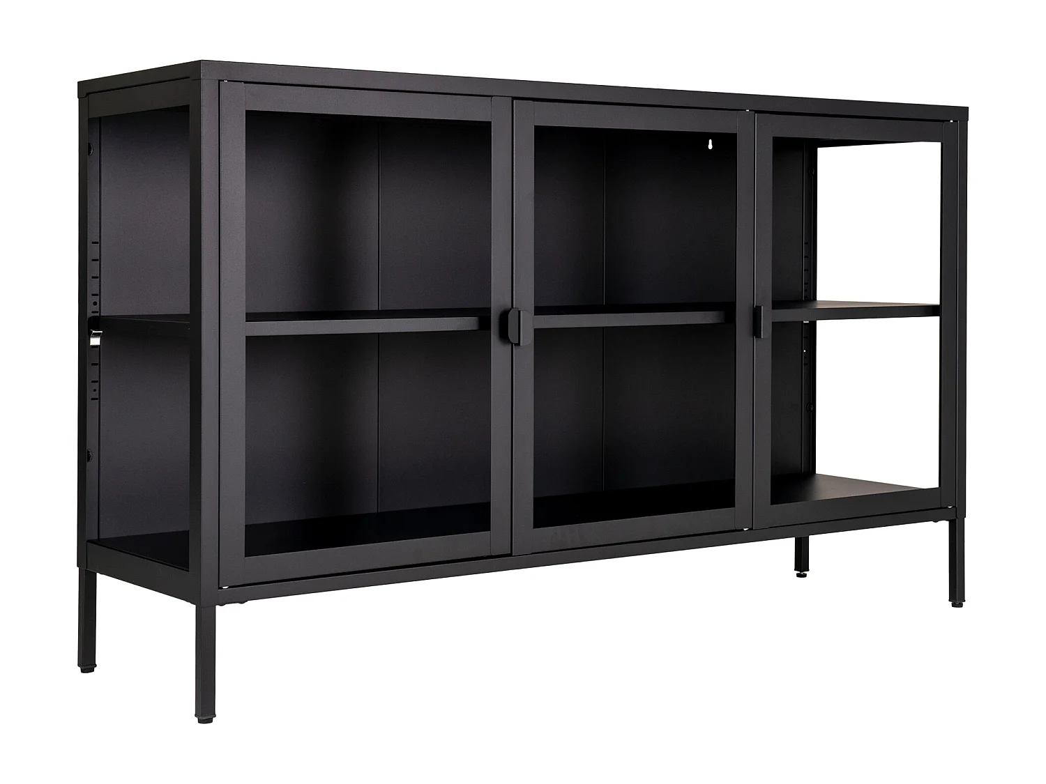 Brisbane Sideboard 3 Glastüren schwarz.
