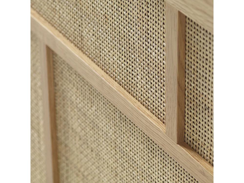 Kiyo - Buffet 2 portes en bois et cannage L180cm - Bois clair