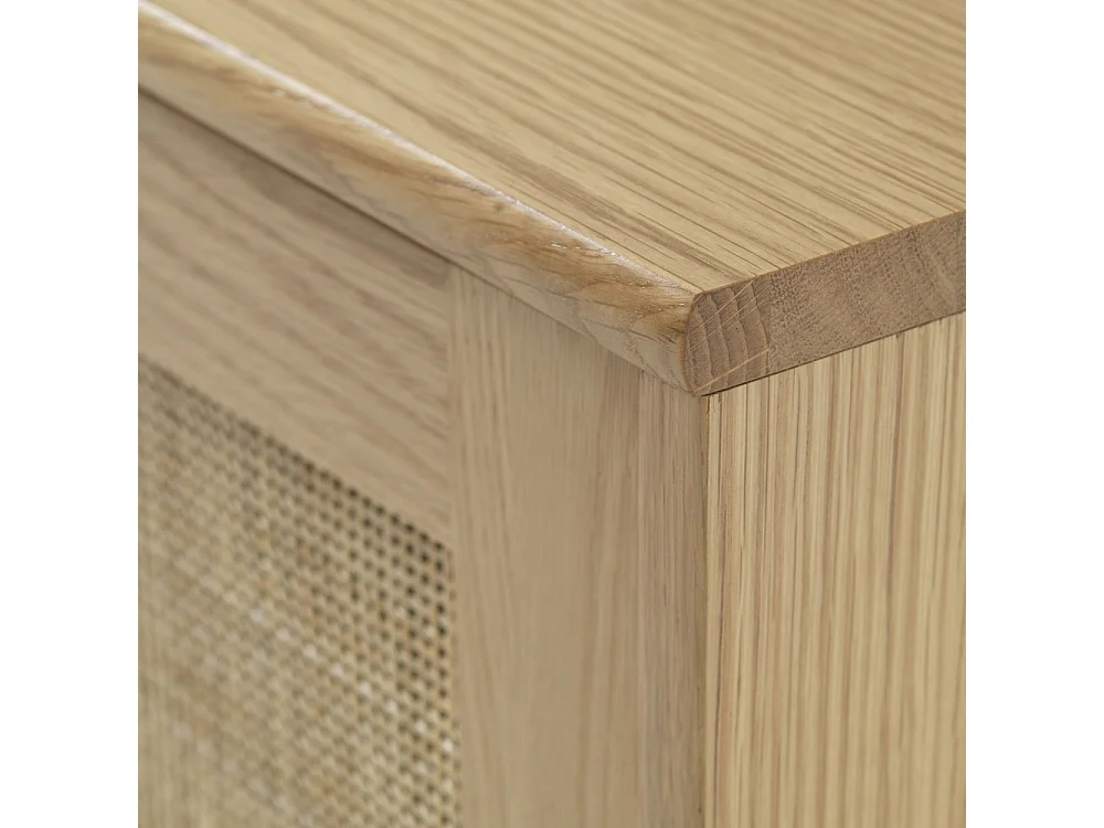 Kiyo - Buffet 2 portes en bois et cannage L180cm - Bois clair