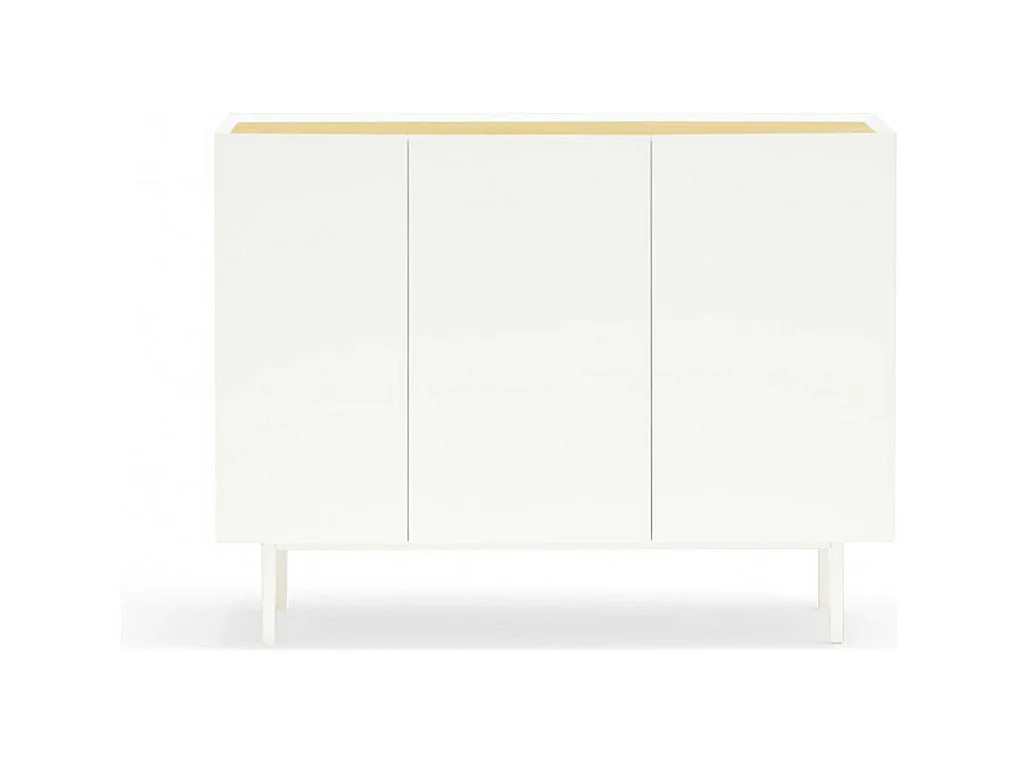Arista - Buffet en bois 3 portes 3 tiroirs L110cm : Couleur - Blanc