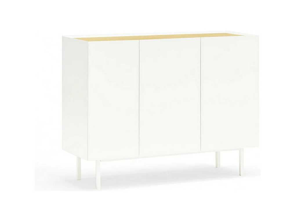 Arista - Buffet en bois 3 portes 3 tiroirs L110cm : Couleur - Blanc