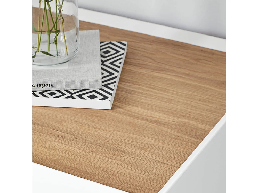 Arista - Buffet en bois 3 portes 3 tiroirs L110cm : Couleur - Blanc