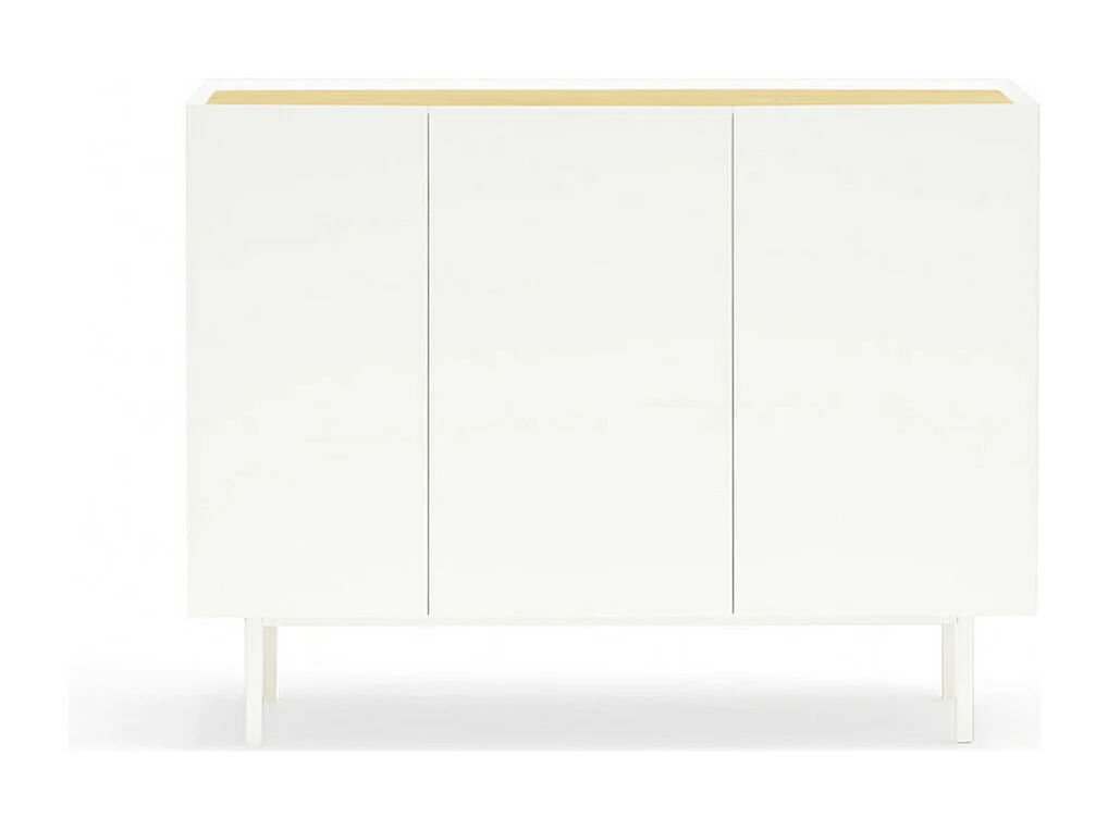 Arista - Buffet en bois 3 portes 3 tiroirs L110cm : Couleur - Blanc