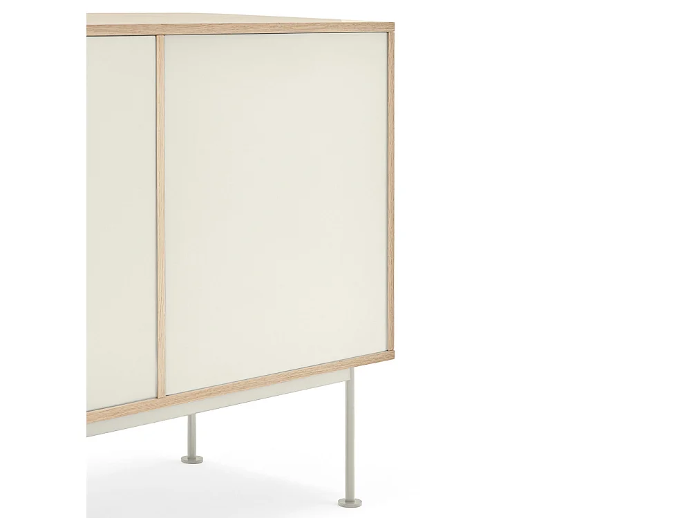 Yoko - Buffet 2 portes 3 tiroirs en bois L180cm : Couleur - Blanc