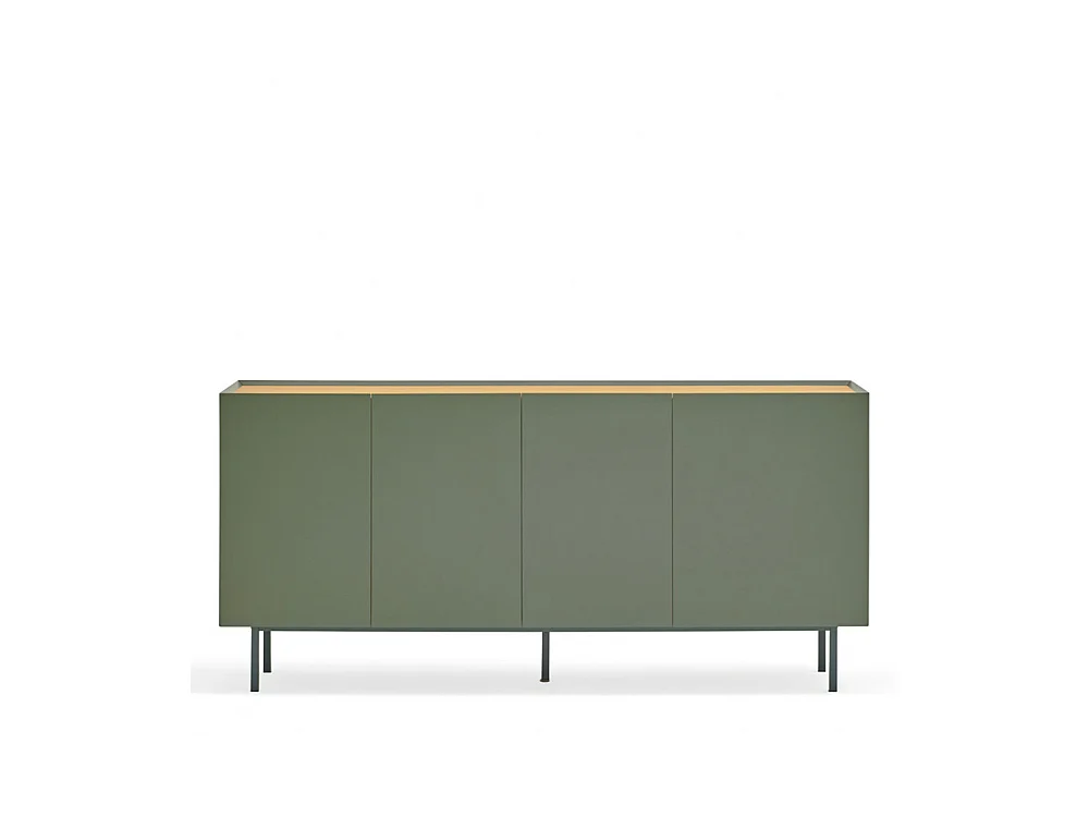 Arista - Buffet en bois 4 portes 3 tiroirs L165cm : Couleur - Vert amande