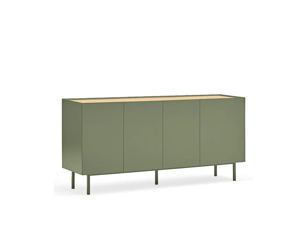 Arista - Buffet en bois 4 portes 3 tiroirs L165cm : Couleur - Vert amande