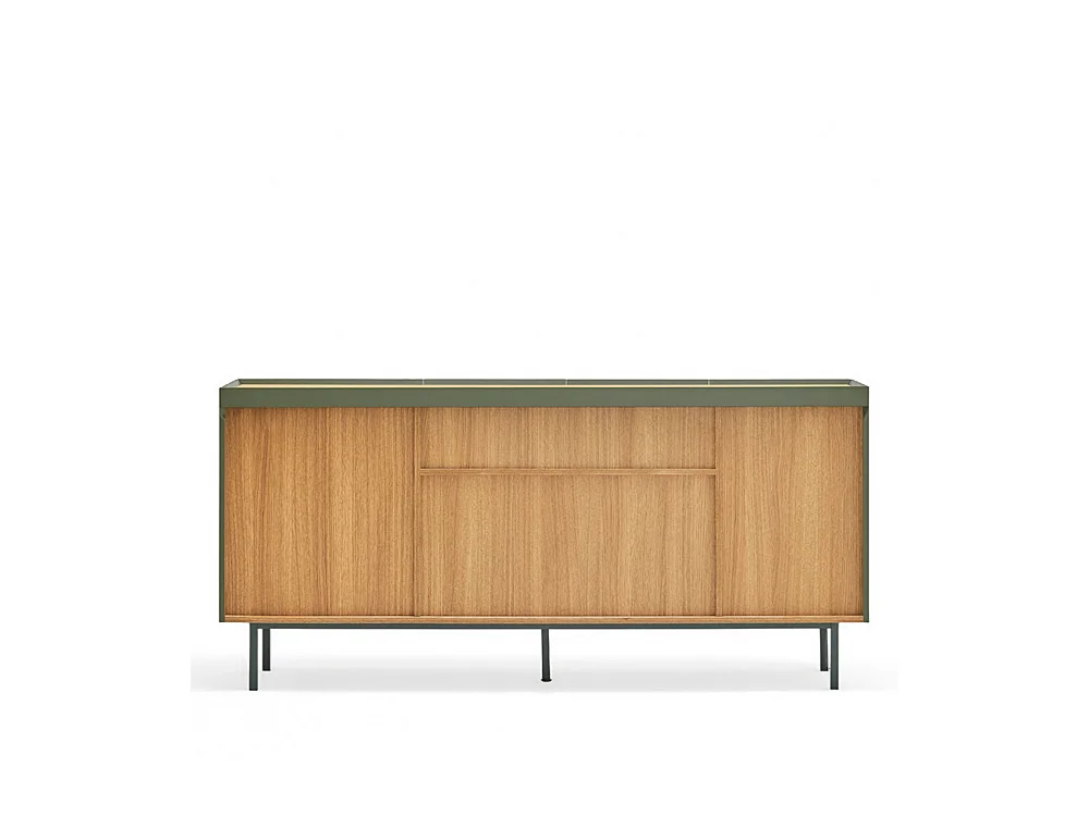 Arista - Buffet en bois 4 portes 3 tiroirs L165cm : Couleur - Vert amande
