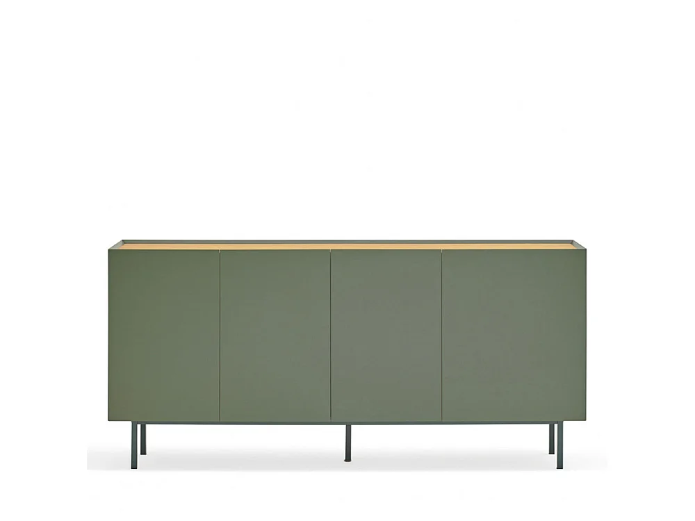 Arista - Buffet en bois 4 portes 3 tiroirs L165cm : Couleur - Vert amande