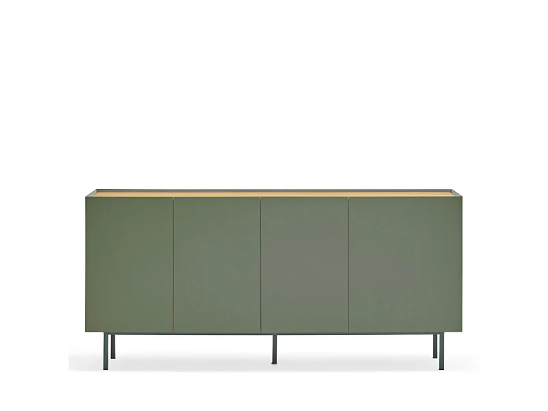 Arista - Buffet en bois 4 portes 3 tiroirs L165cm : Couleur - Vert amande