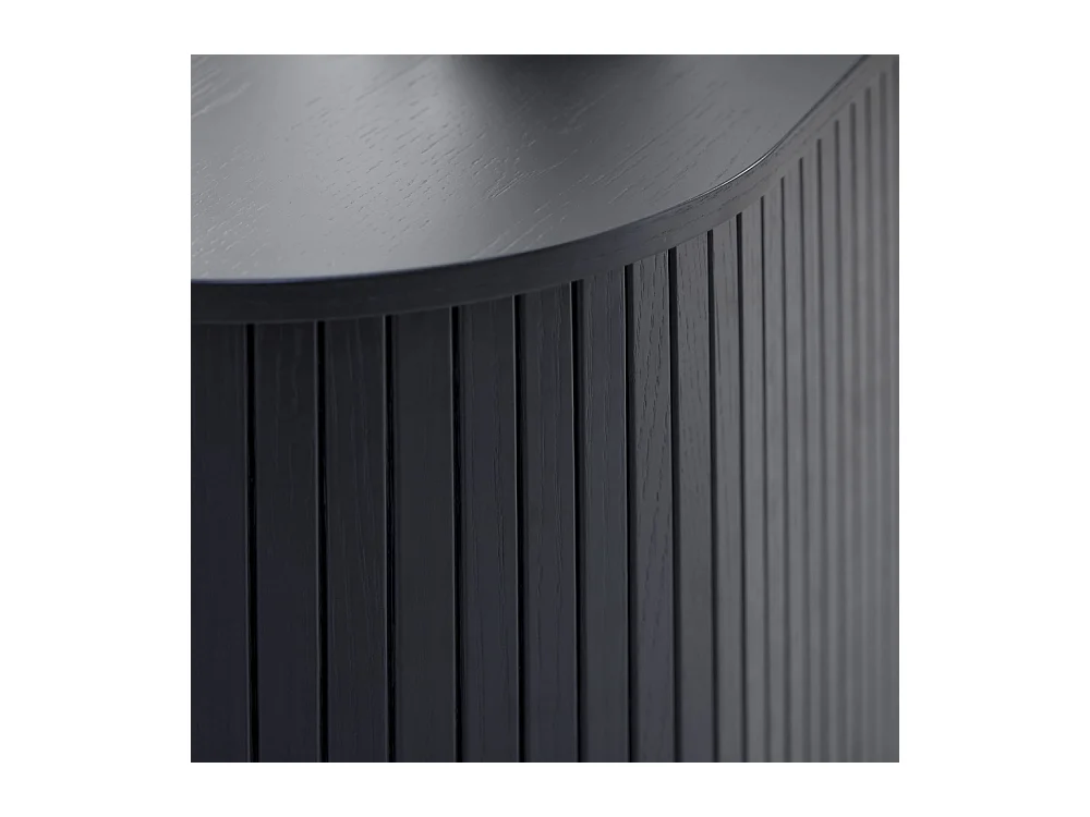 Alicia - Buffet 2 portes aux angles arrondis en bois et métal L140cm - Noir