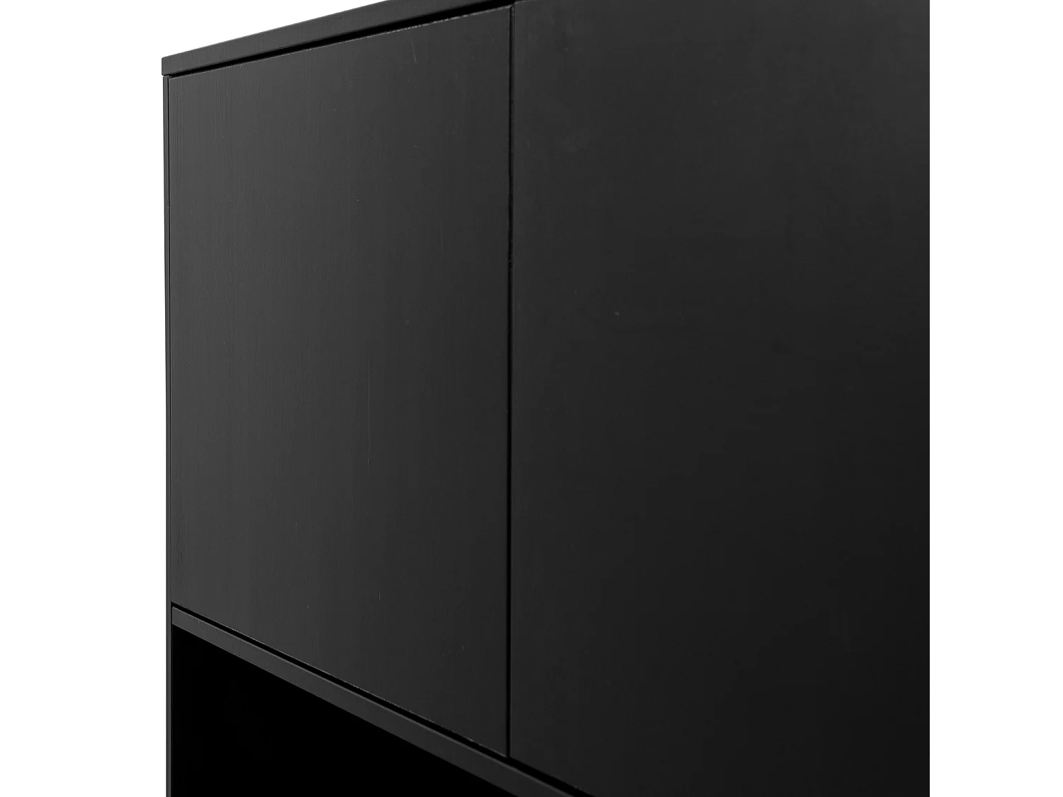 Finca - Buffet haut en bois massif de pin L110cm - Noir