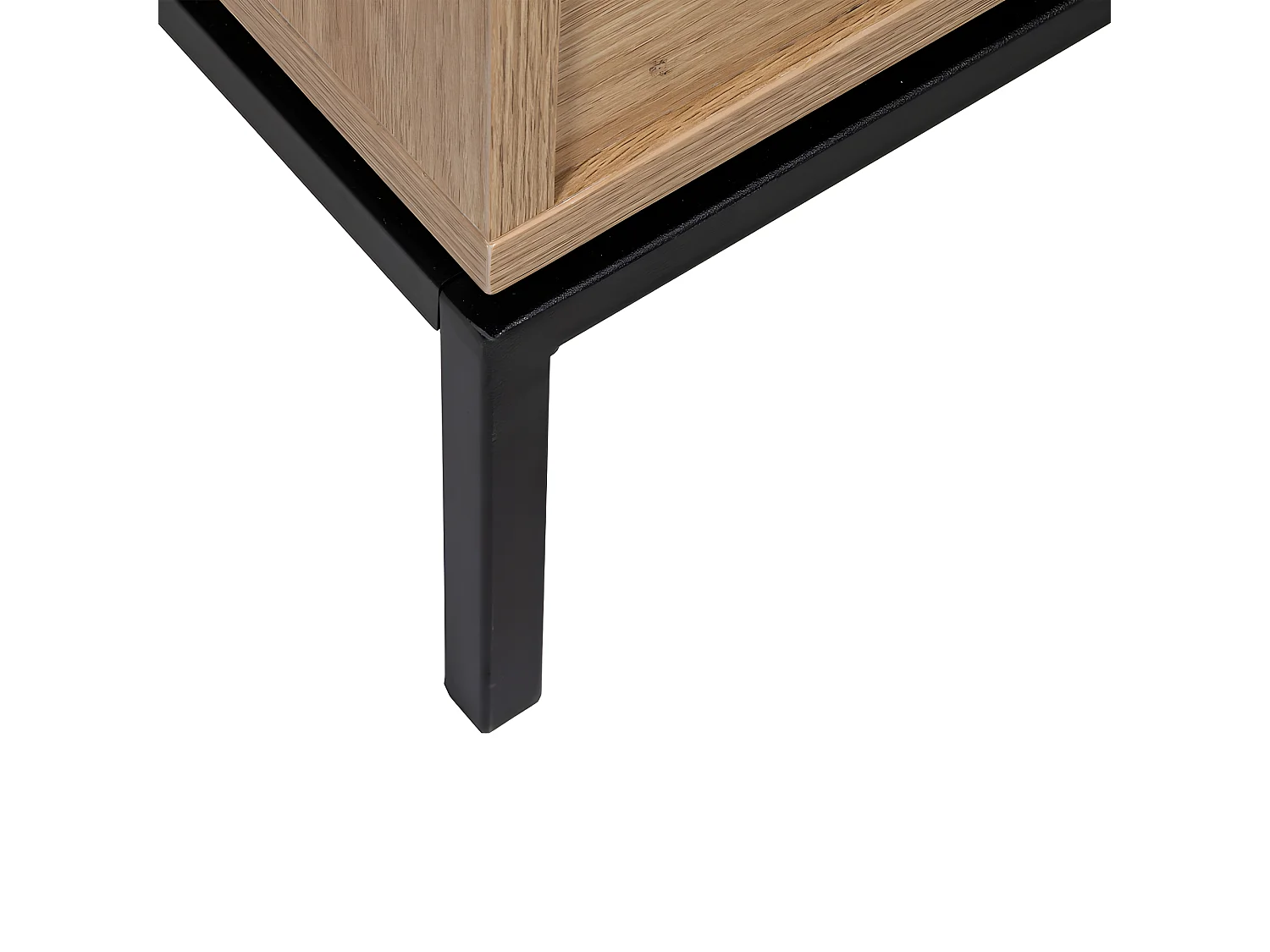 Krokom - Buffet 2 portes 3 tiroirs en bois et métal L180cm : Couleur - Bois clair