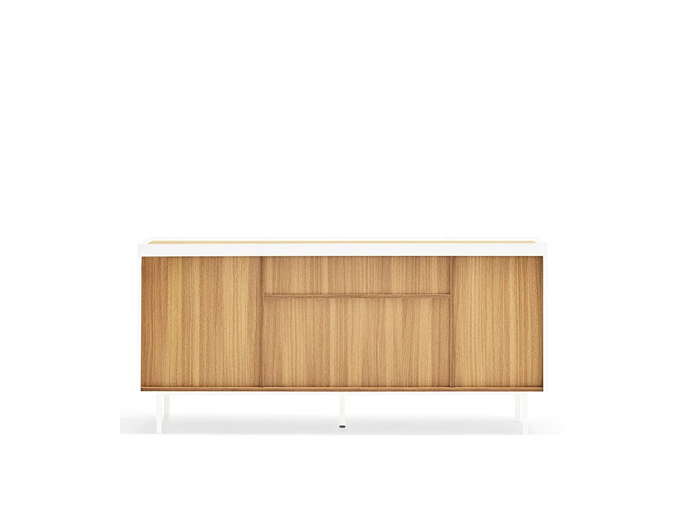 Arista - Buffet en bois 4 portes 3 tiroirs L165cm : Couleur - Blanc
