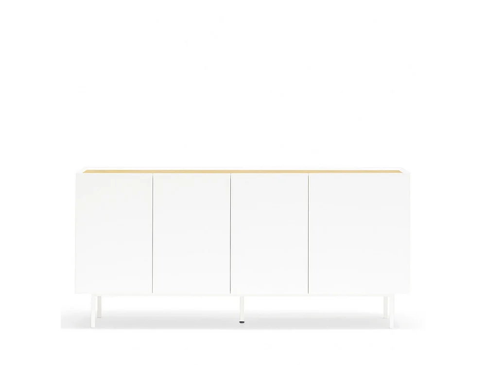 Arista - Buffet en bois 4 portes 3 tiroirs L165cm : Couleur - Blanc