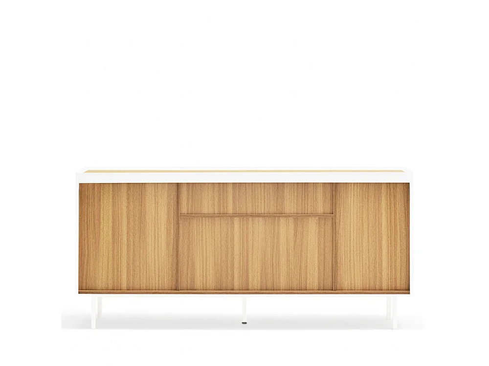 Arista - Buffet en bois 4 portes 3 tiroirs L165cm : Couleur - Blanc