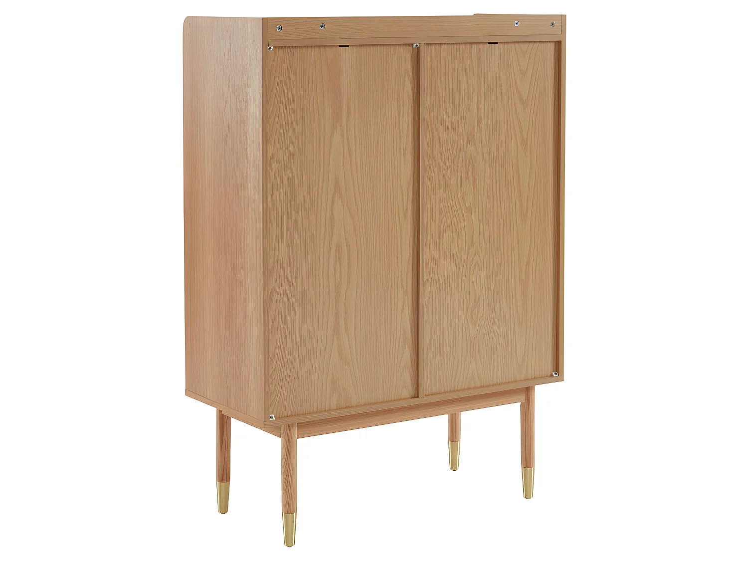 Bombong - Buffet haut 2 portes en bois et cannage L90cm - Bois clair