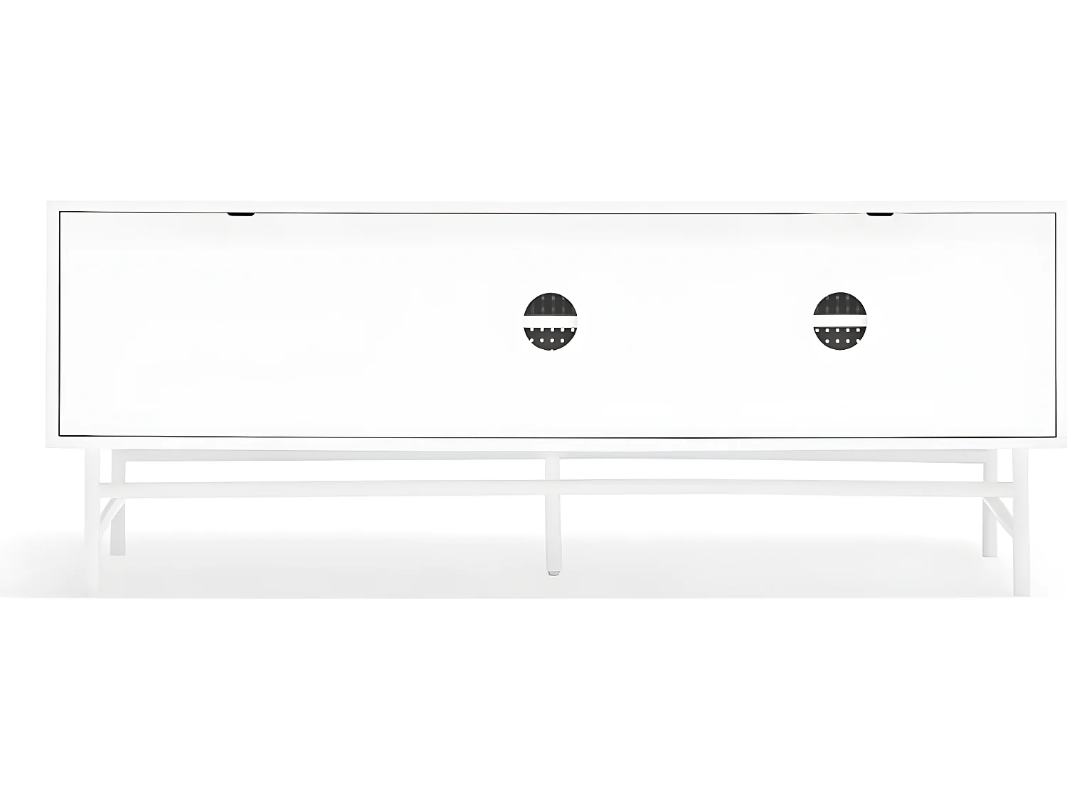 Punto - Buffet en bois 2 portes 2 tiroirs L140cm : Couleur - Blanc