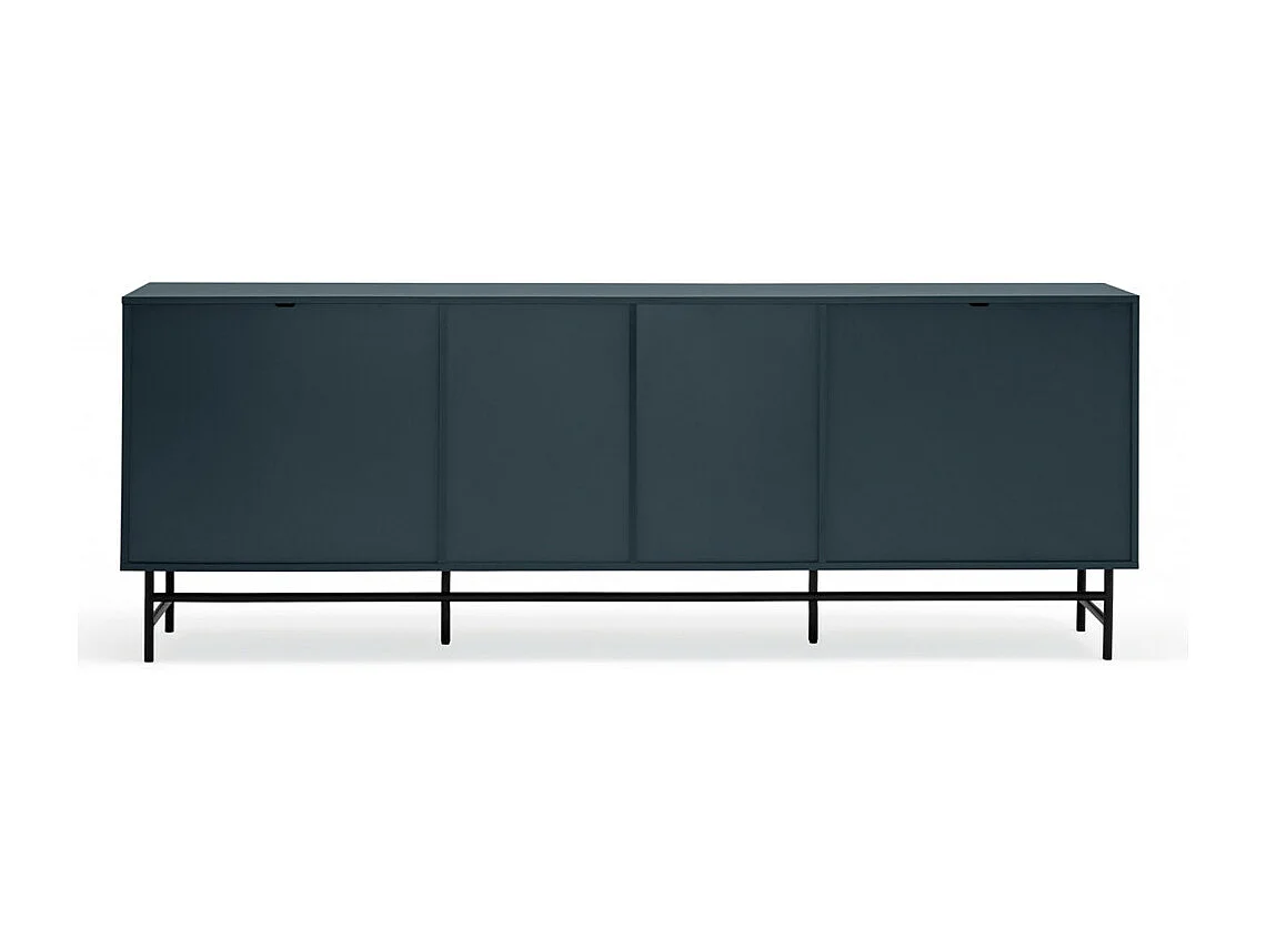 Punto - Buffet en bois 2 portes 8 tiroirs L212cm : Couleur - Bleu pétrole