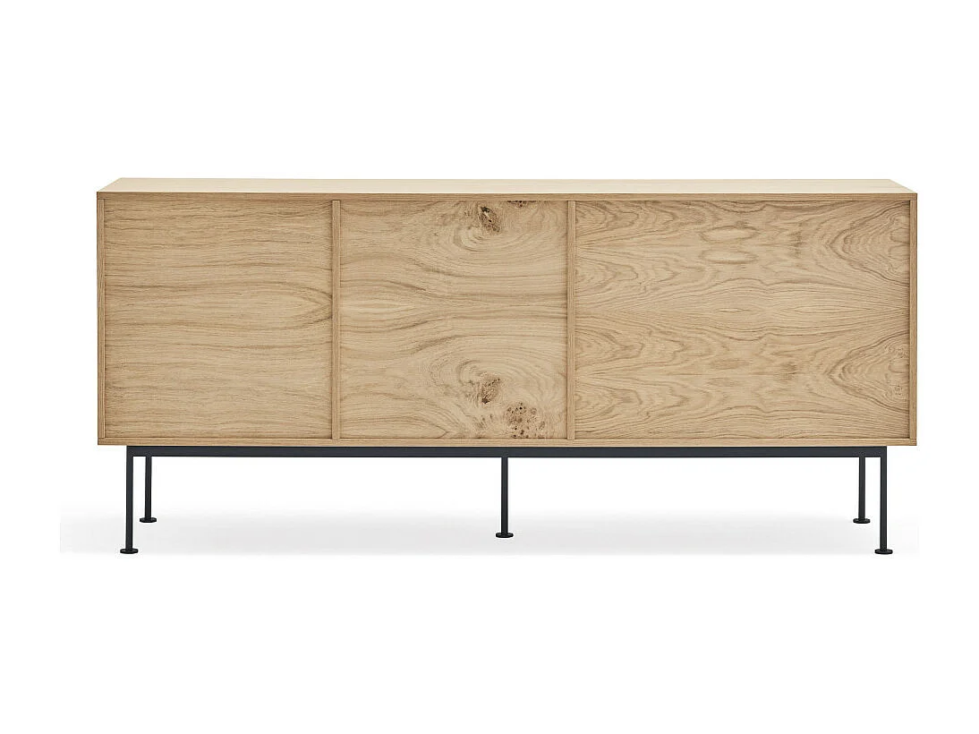 Yoko - Buffet 2 portes 3 tiroirs en bois L180cm : Couleur - Gris anthracite