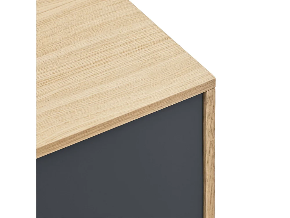 Yoko - Buffet 2 portes 3 tiroirs en bois L180cm : Couleur - Gris anthracite