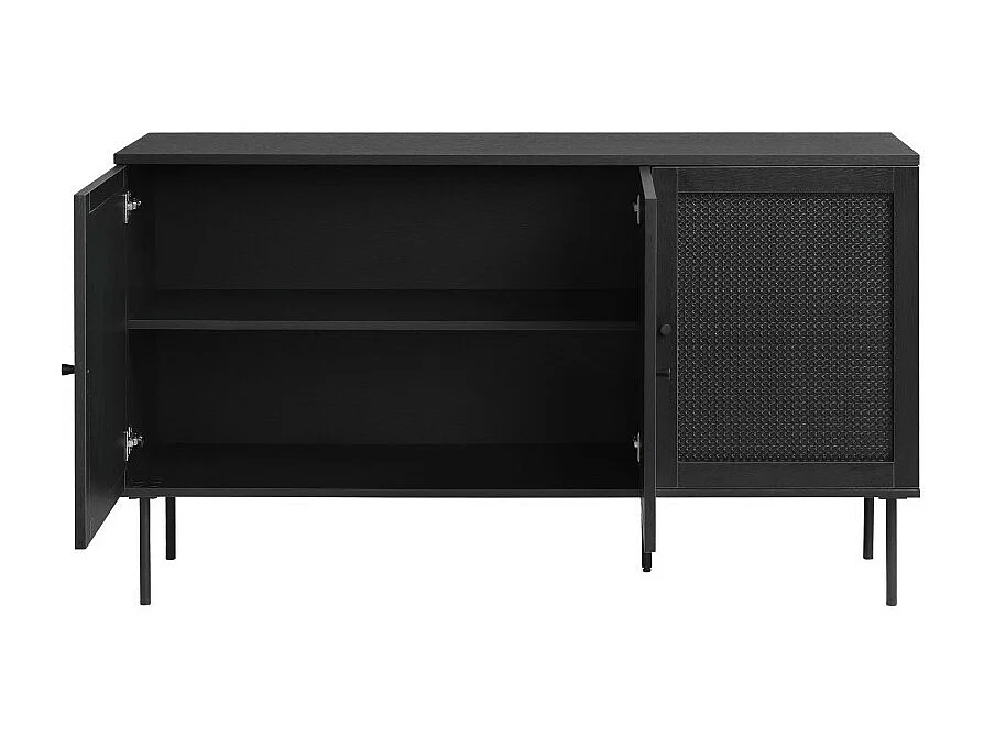 Rinto - Buffet 3 portes en bois et métal L140cm : Couleur - Noir